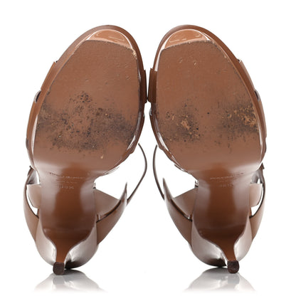 Saint Laurent Patent Tribute 105 Platform Sandals 38.5 Soft Nude 4 of 4