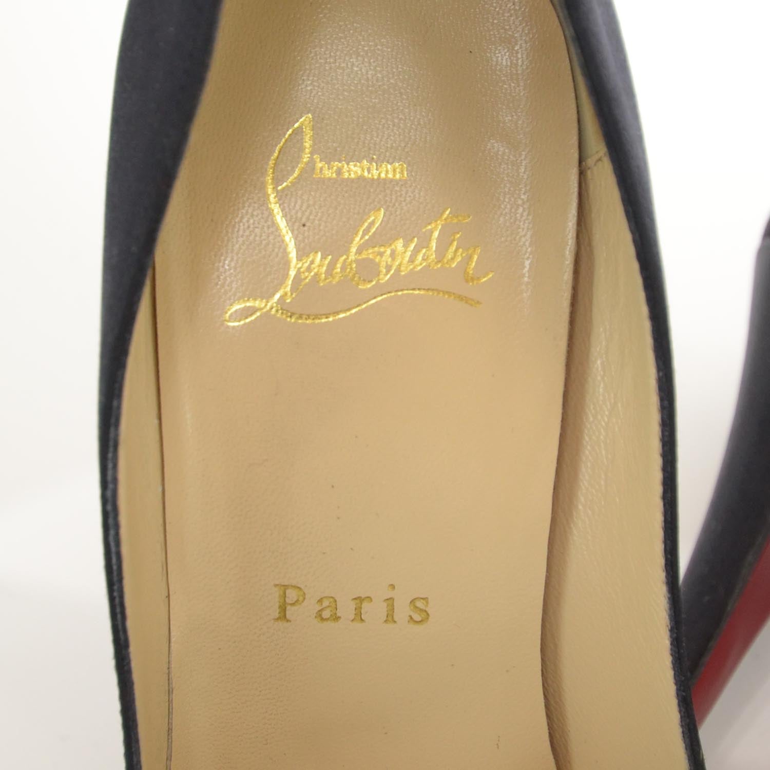 Christian Louboutin Crepe Satin Madame Butterfly 120 Pumps 37.5 Black 5 of 6