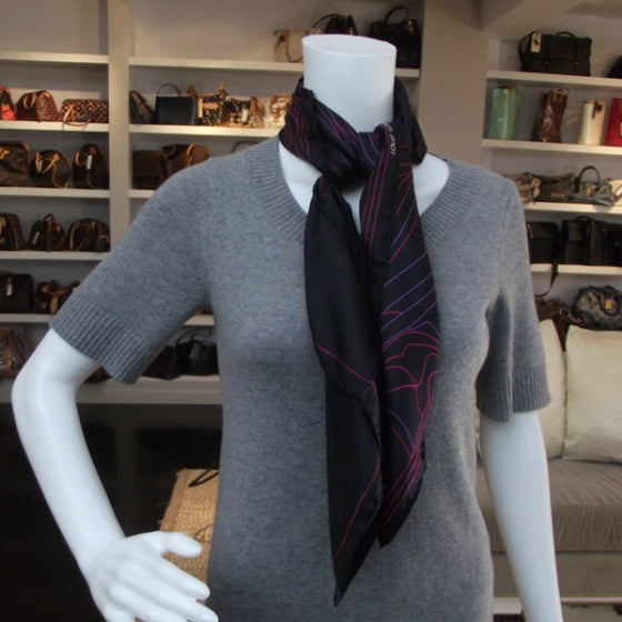 Silk Plan Masse Scarf Noir
