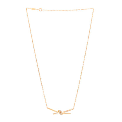 Tiffany 18K Rose Gold Diamond Knot Necklace 3 of 4