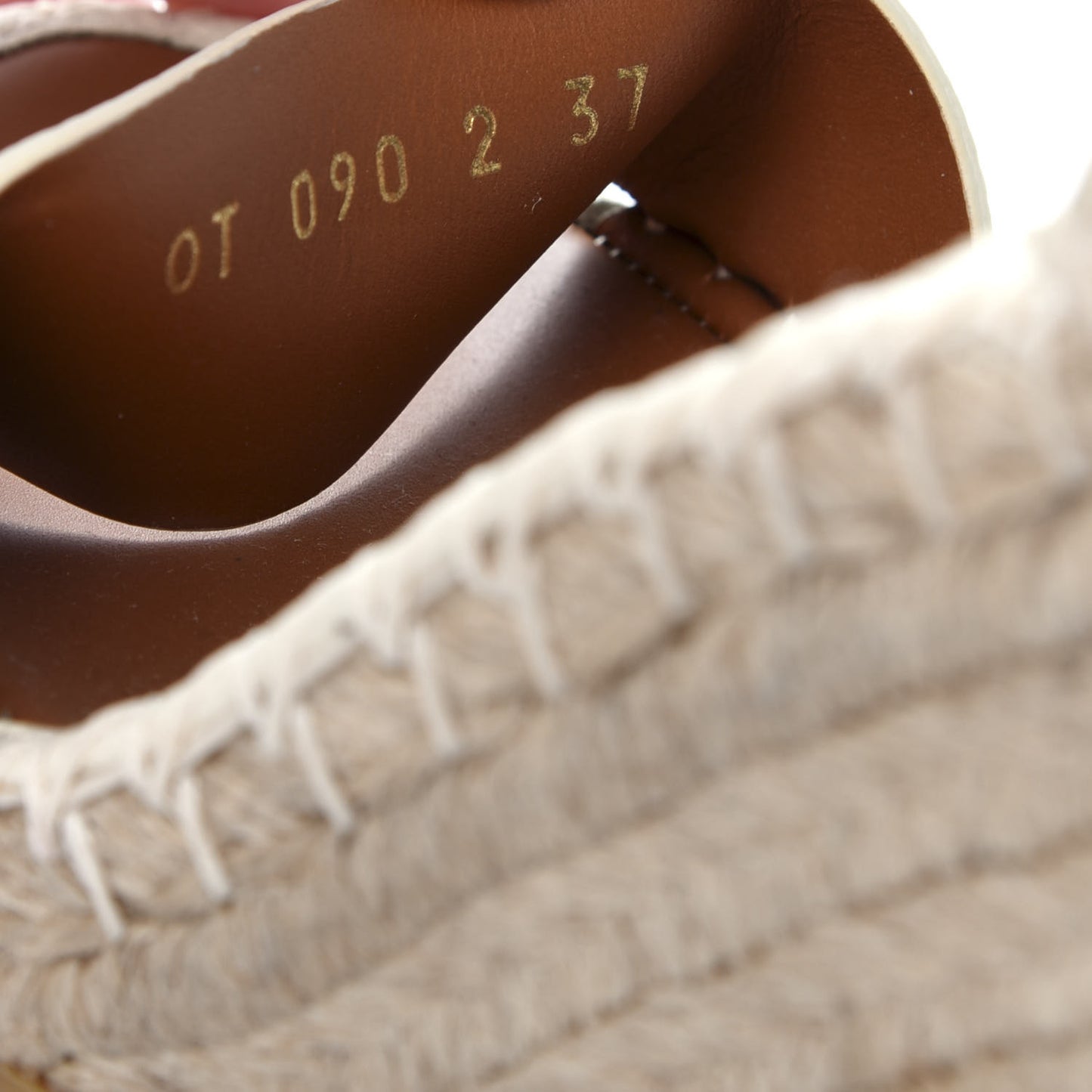Grained Calfskin Rockstud Ankle Strap Espadrille 15/105mm Wedge Sandals 37 Light Ivory Natural