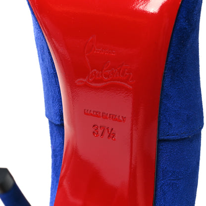 Christian Louboutin Veau Velours Canadada 100 Booties 37.5 Metal Blue 6 of 7