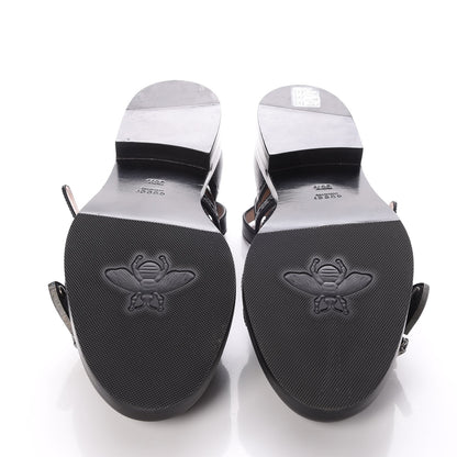 Gucci Calfskin Bee Embroidered Womens Queercore Brogue Wingtip Monk Strap Loafers 38.5 Black 5 of 8