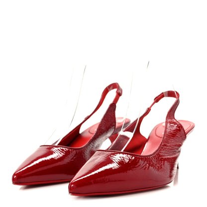 Christian Louboutin Patent Vogue Sporty Kate 55 Slingback 40.5 Loubi 4 of 9