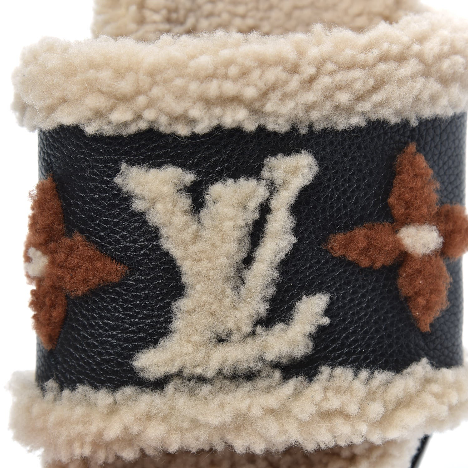 Louis Vuitton Shearling Calfskin Paseo Flat Comfort Mule 38 Beige 6 of 9