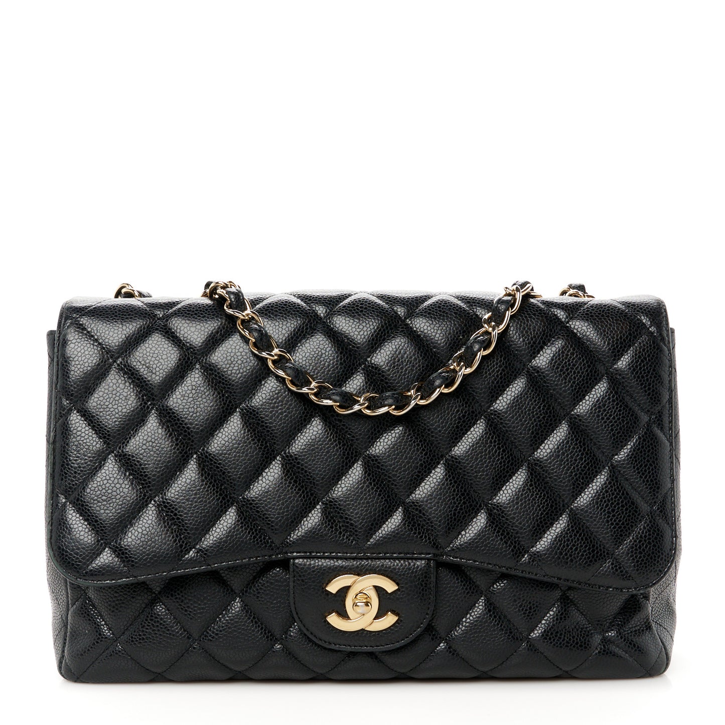 Caviar Quilted Jumbo Single Flap Black