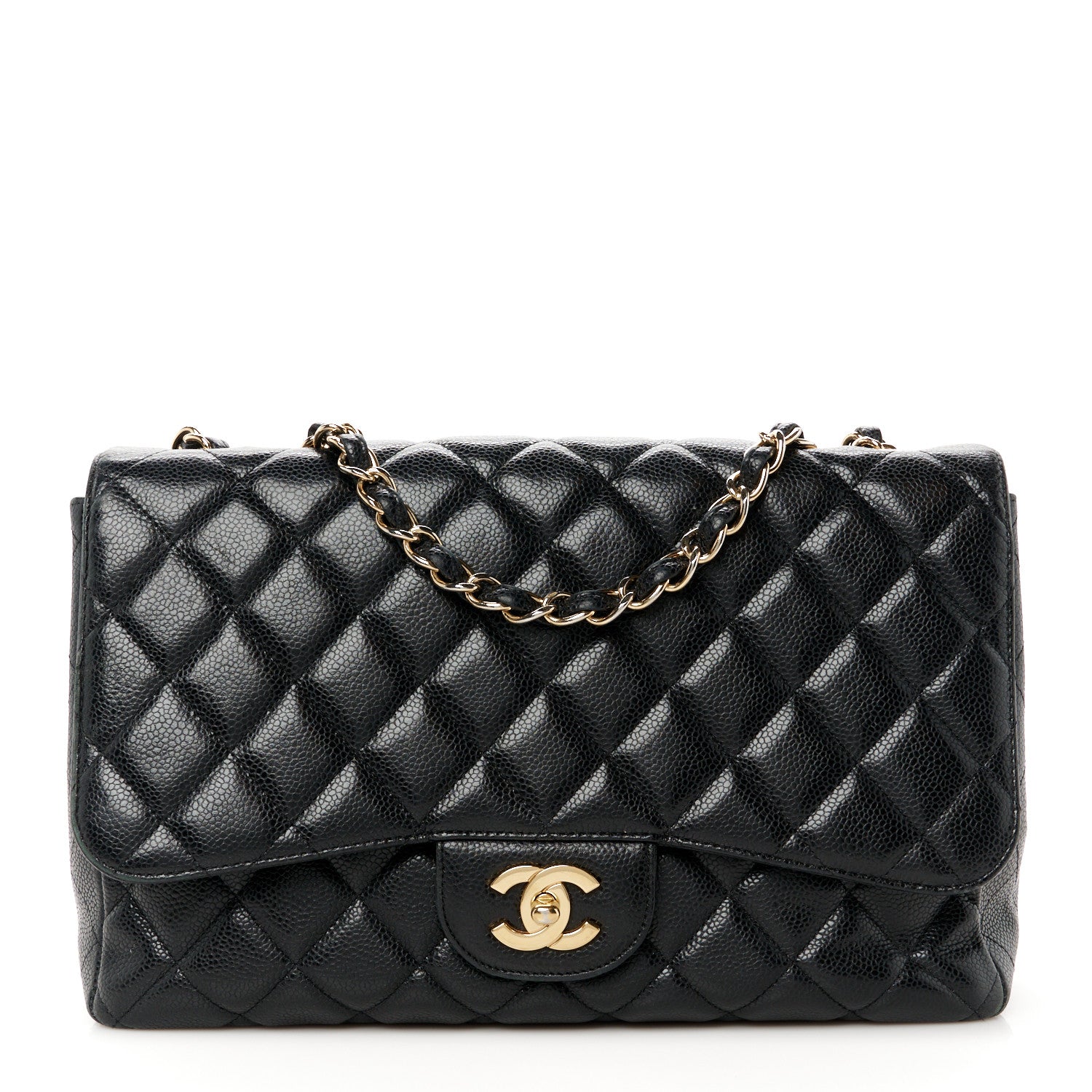 Chanel Caviar Quilted Jumbo Single Flap Black 1 of 14