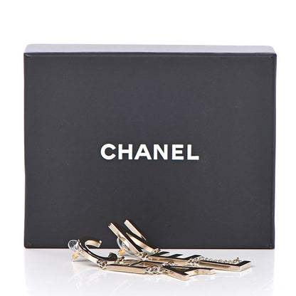 Chanel Metal Cha-Nel Logo Drop Earrings Gold 5 of 5