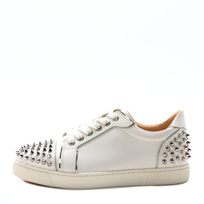 Christian Louboutin Calfskin Spikes Womens Vieira 2 Flat Sneakers 37.5 White 1 of 8
