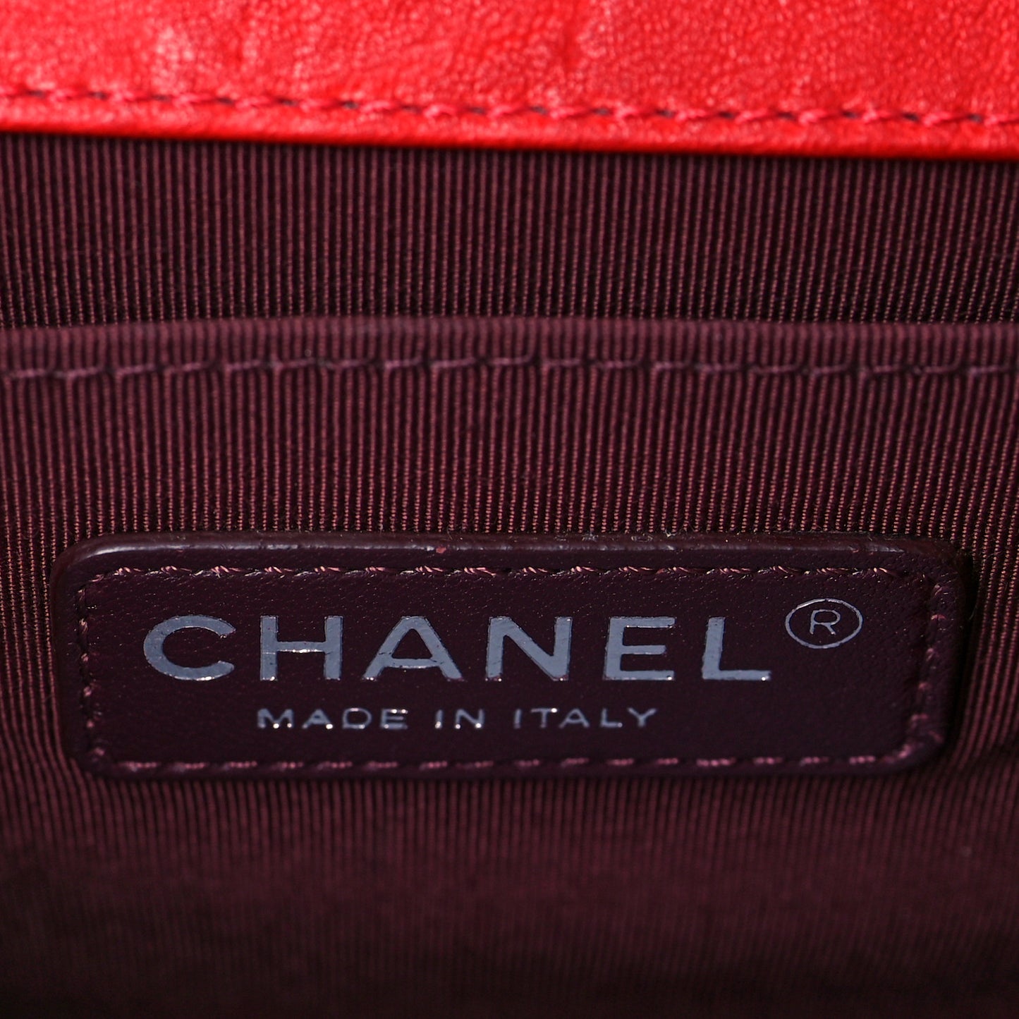 Crumpled Lambskin Small Studded Boy Flap Red