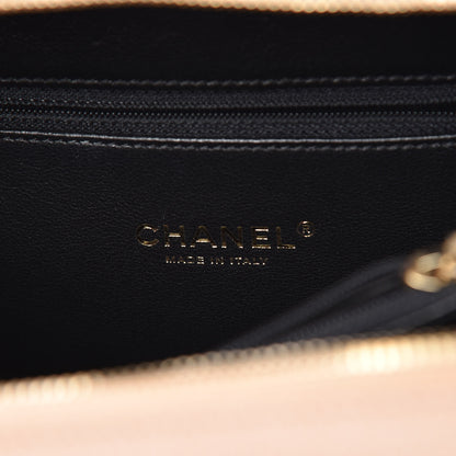 Chanel Caviar Quilted Medium CC Filigree Vanity Case Beige Black 6 of 13