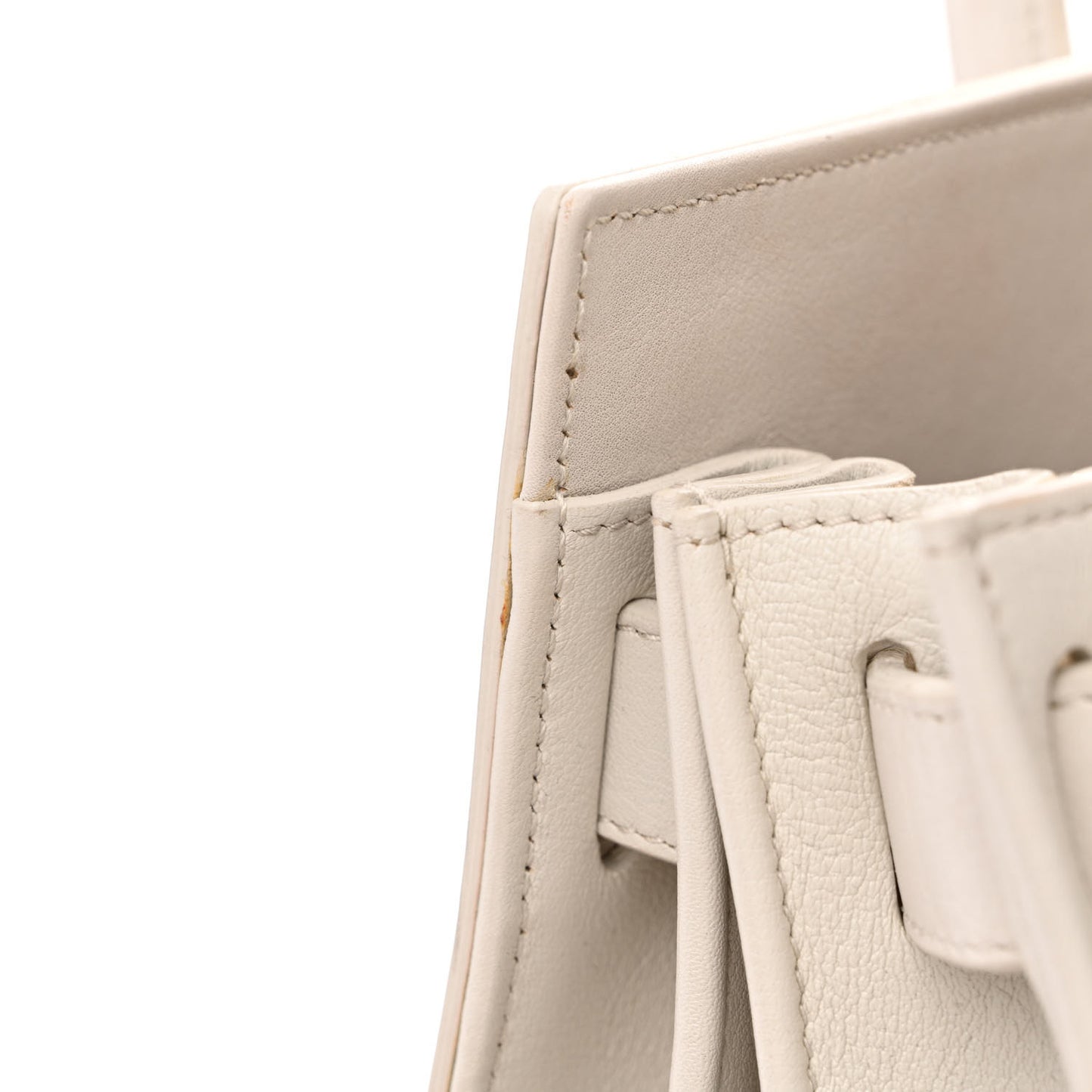 Calfskin Studded Small Sac De Jour White