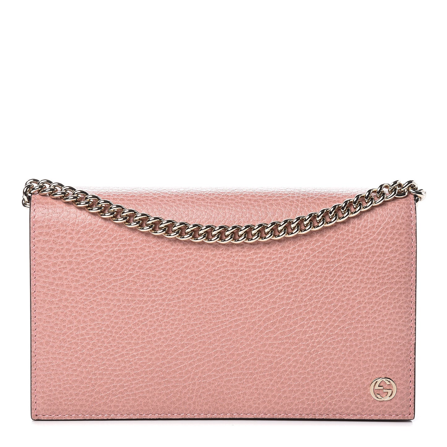 Dollar Calfskin Medium Betty Chain Wallet Soft Pink