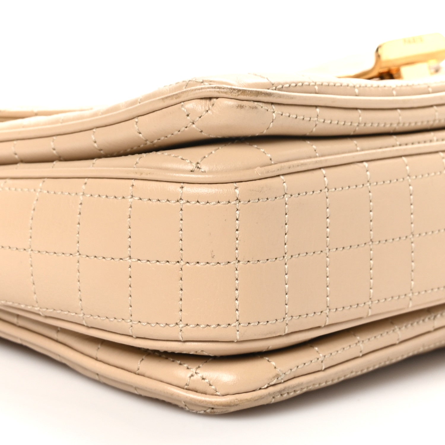 Celine Calfskin Quilted Medium C Bag Light Beige 9 of 10