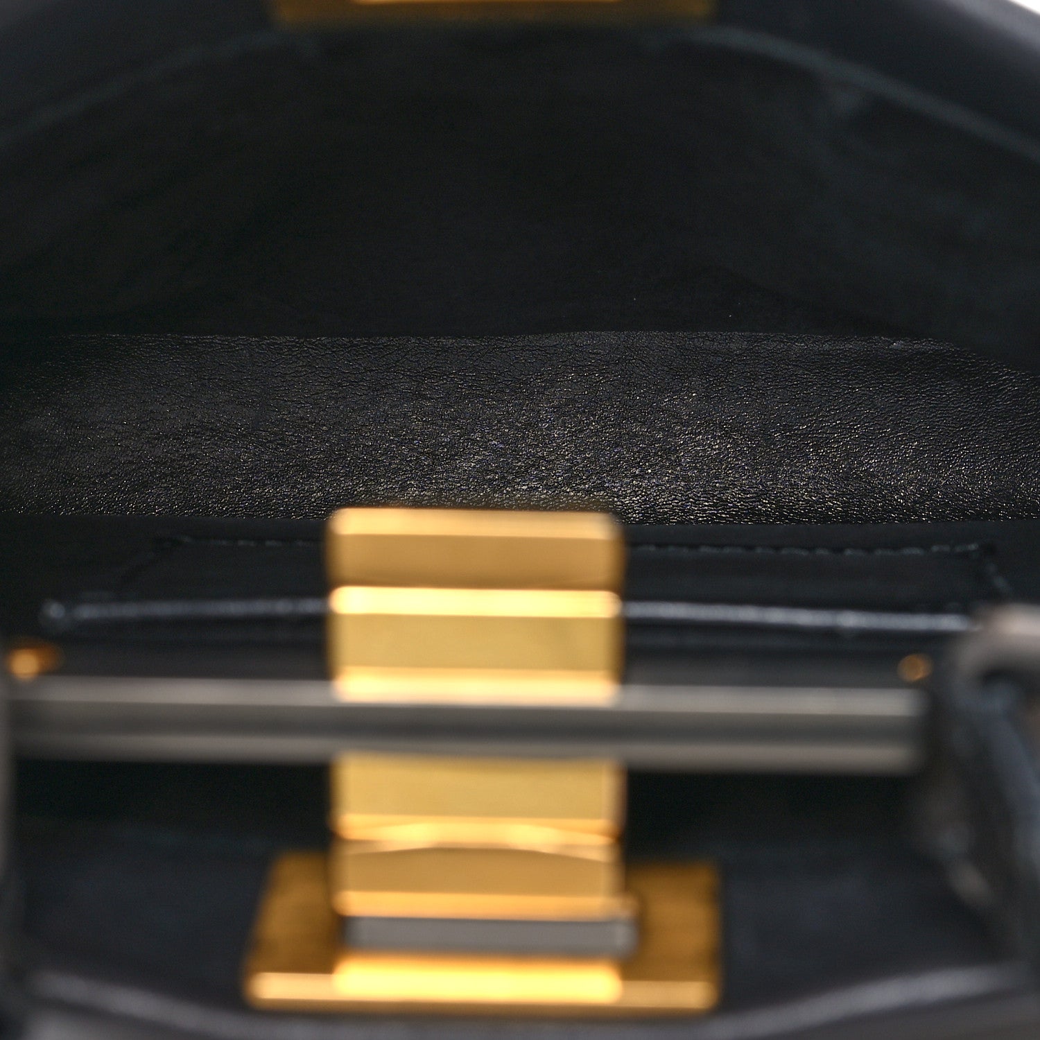 Fendi Vitello Saddle Mini Peekaboo Iconic Satchel Black 5 of 11