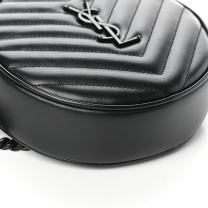 Saint Laurent Calfskin Matelasse Chevron Round Vinyle Camera Bag Black 8 of 9