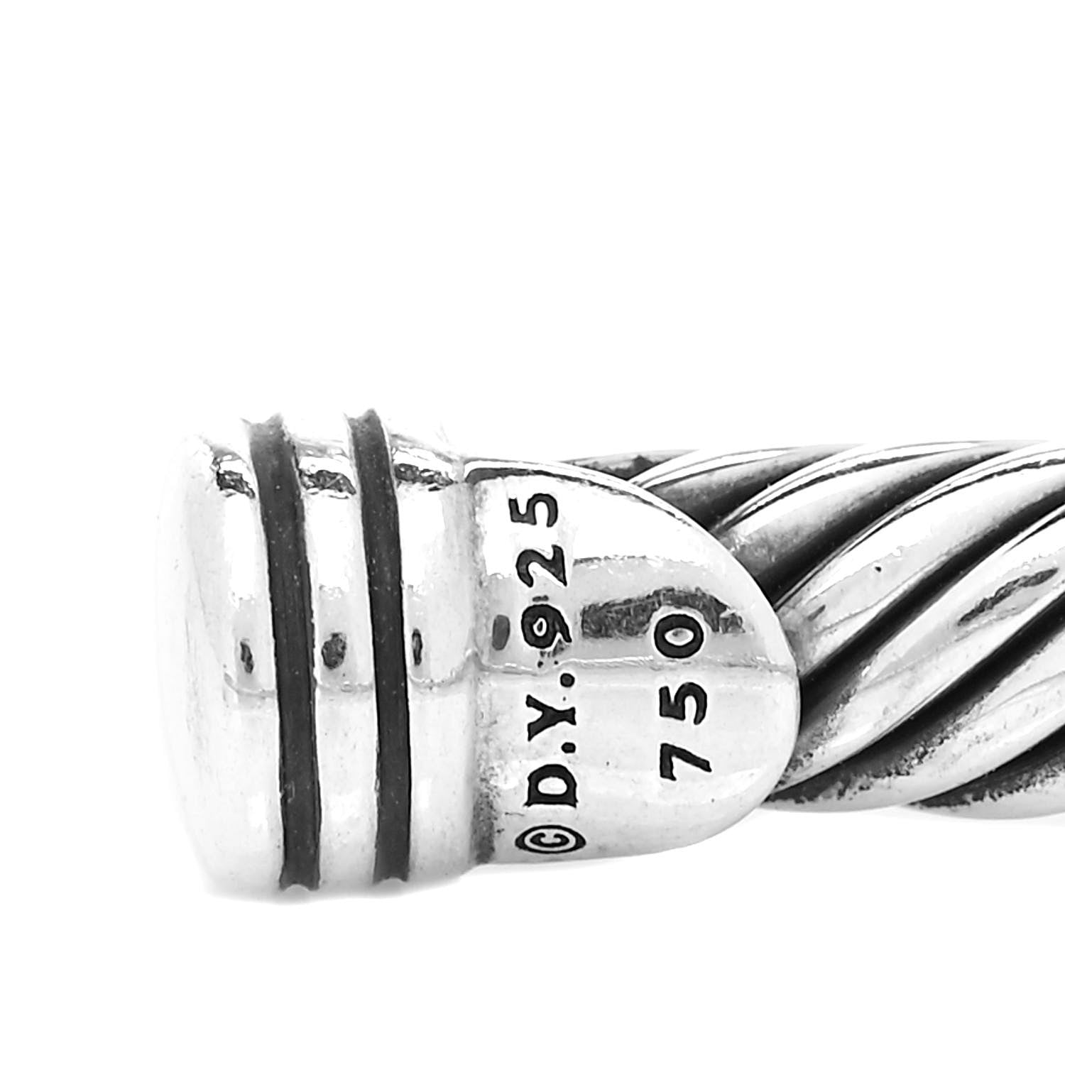 David Yurman Sterling Silver 18K Yellow Gold 4mm X Station Cable Bracelet 4 of 4