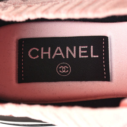 Chanel Mixed Fibers Quilted Womens CC Sneakers 37.5 Light Pink 7 of 7