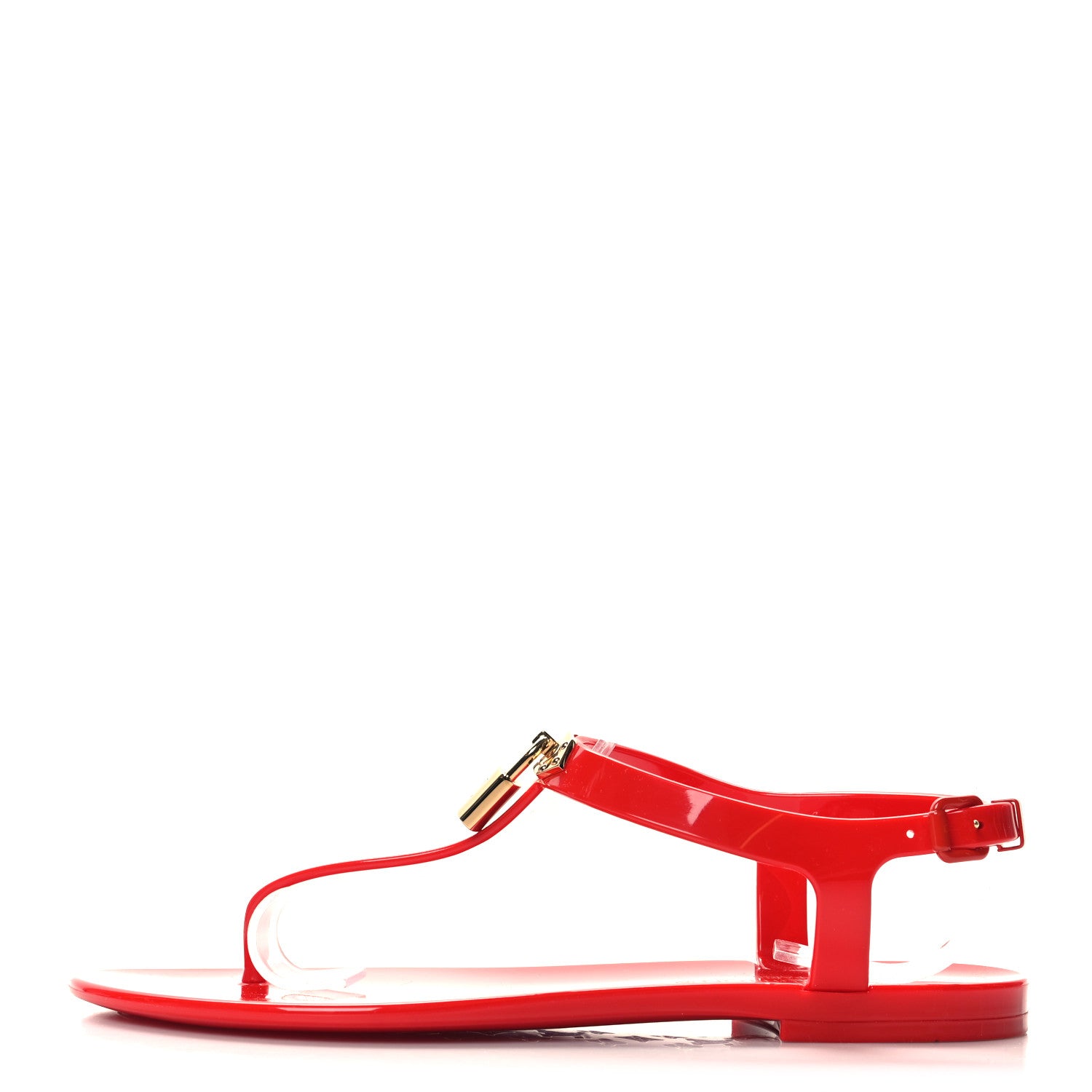 Louis Vuitton Rubber Bikini Thong Flat Sandals 38 Red 1 of 7