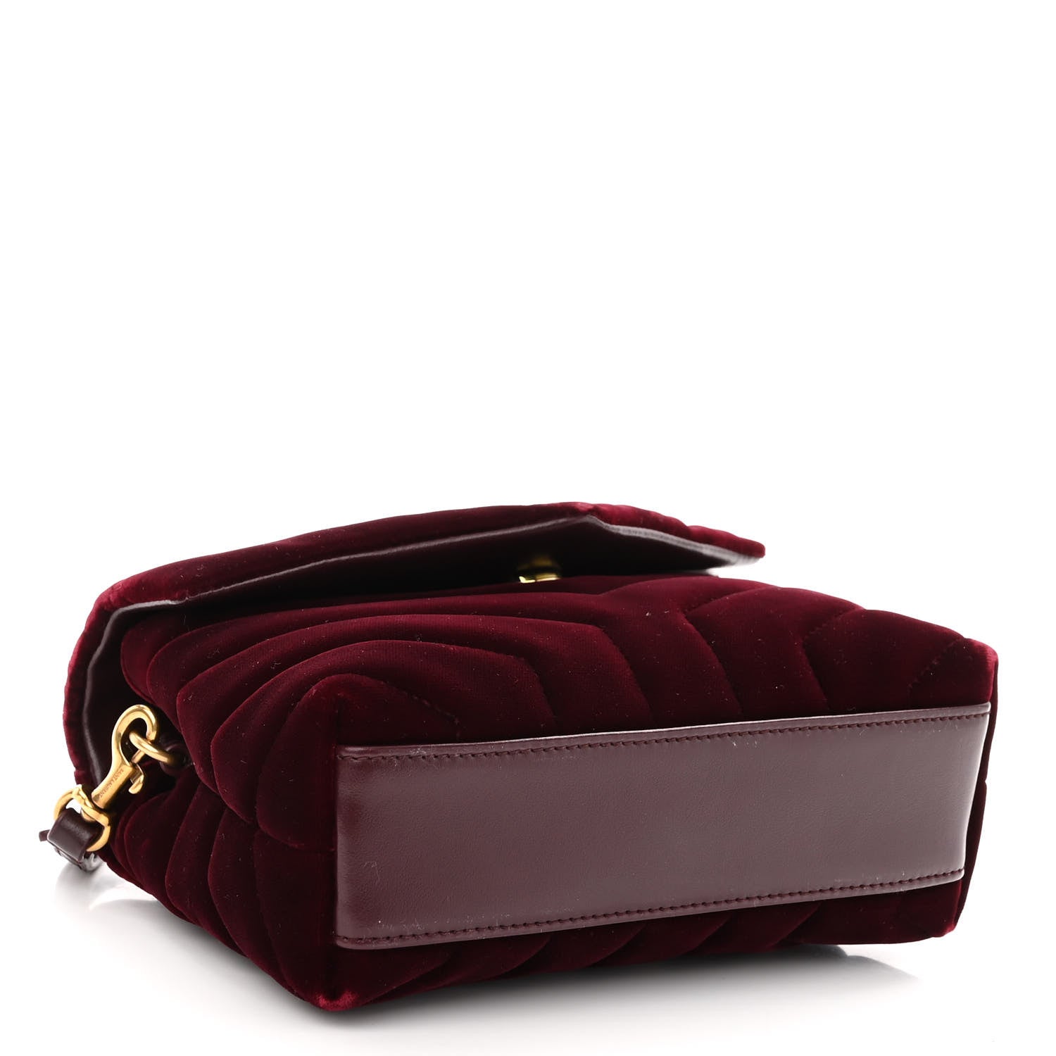 Saint Laurent Velvet Y Quilted Monogram Toy Loulou Crossbody Bag French Burgundy 4 of 9