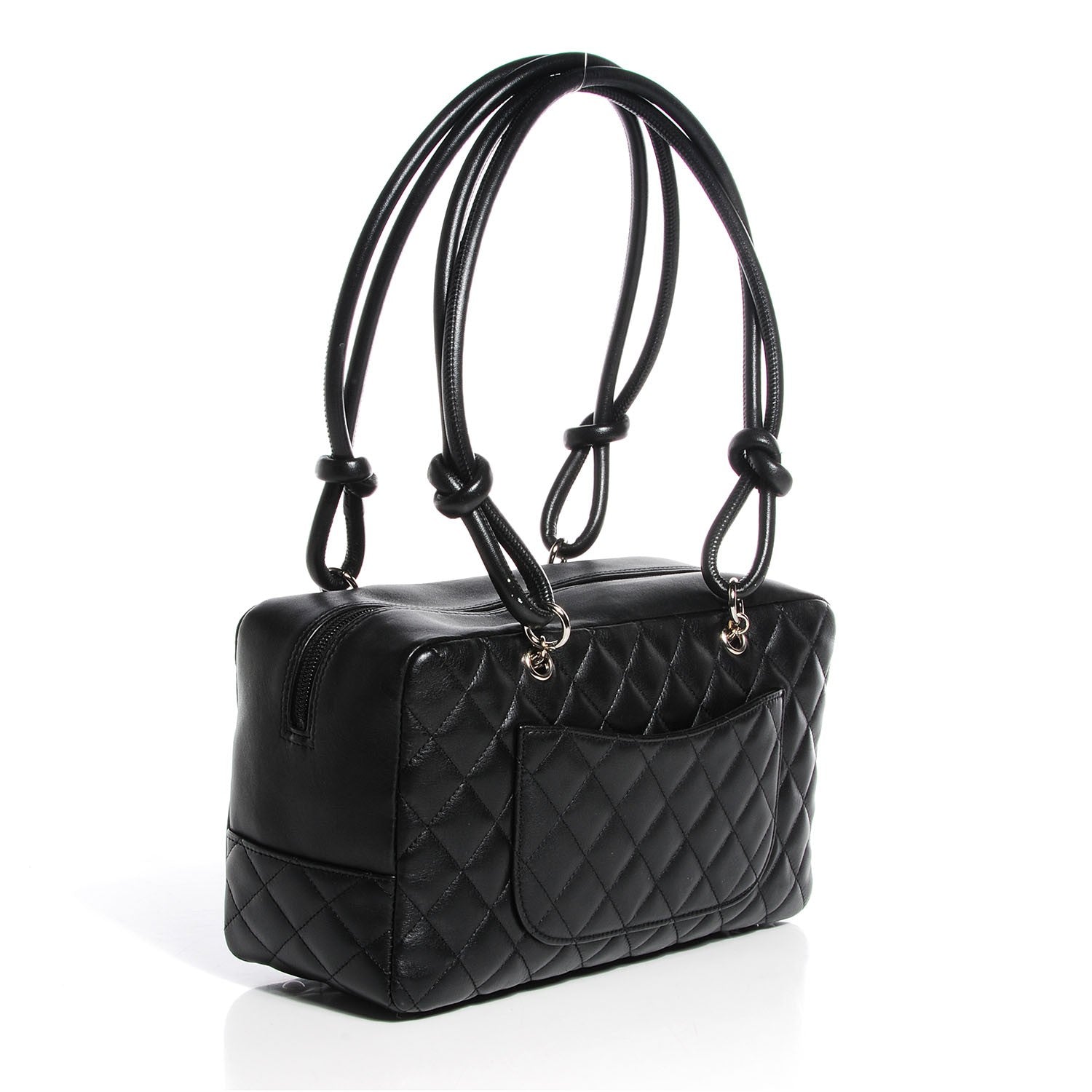 Chanel Calfskin Quilted Large Cambon Bowler Black 3 of 7