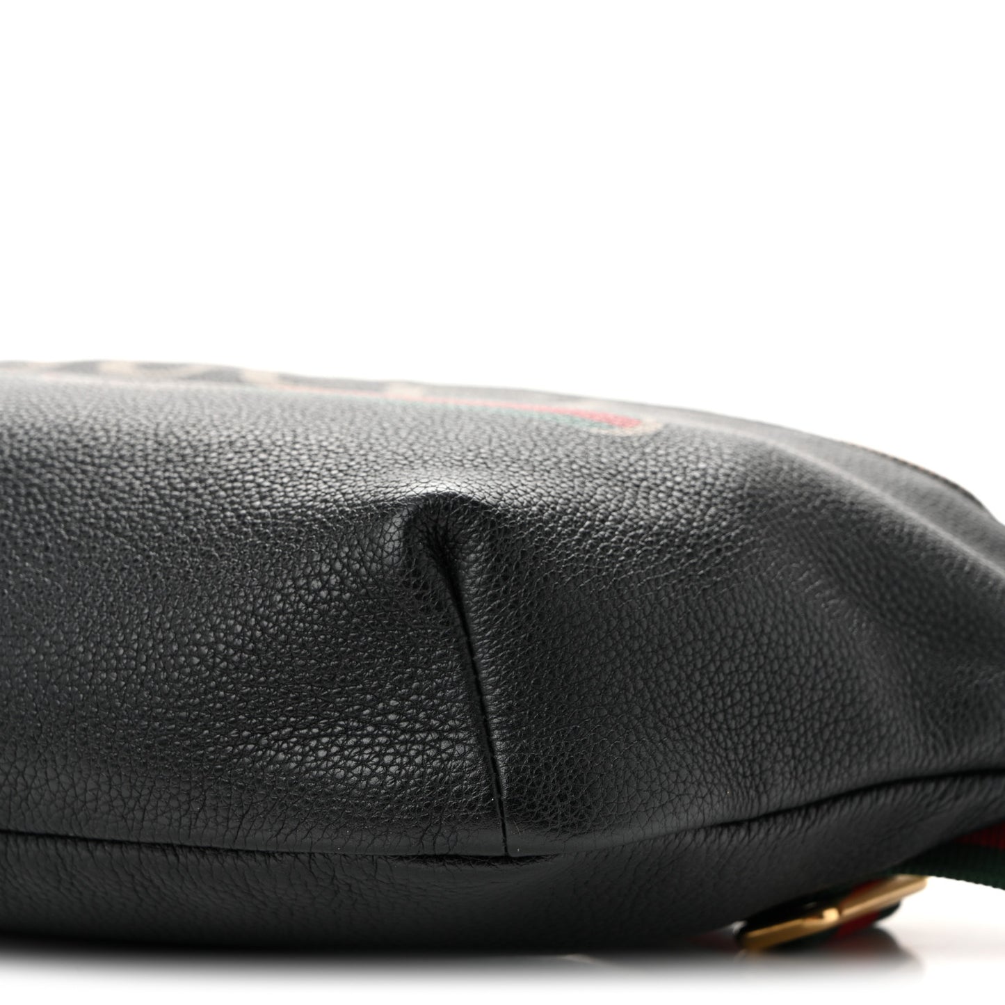 Grained Calfskin Logo Belt Bag Black