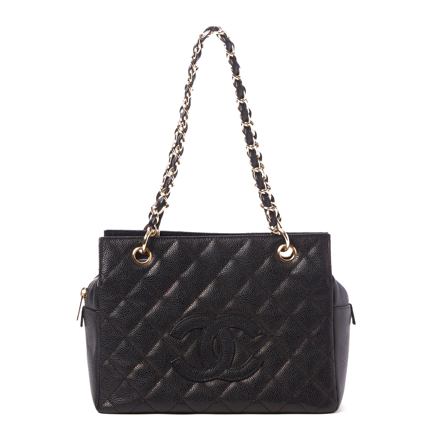 Caviar Quilted Petit Timeless Tote PTT Black