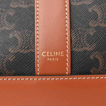 Celine Triomphe Canvas Calfskin Medium Bucket Bag Tan 8 of 15