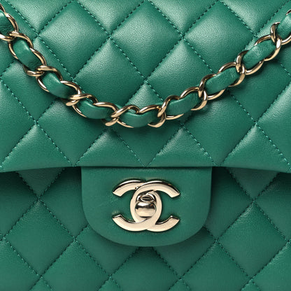 Chanel Lambskin Quilted Small Double Flap Green 8 of 11