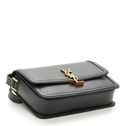Saint Laurent Box Calfskin Monogram Medium Solferino Satchel Storm 3 of 7