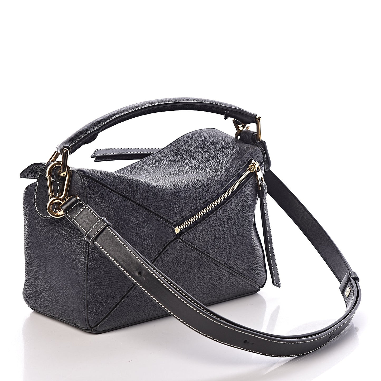 Calfskin Small Puzzle Bag Midnight Blue Black