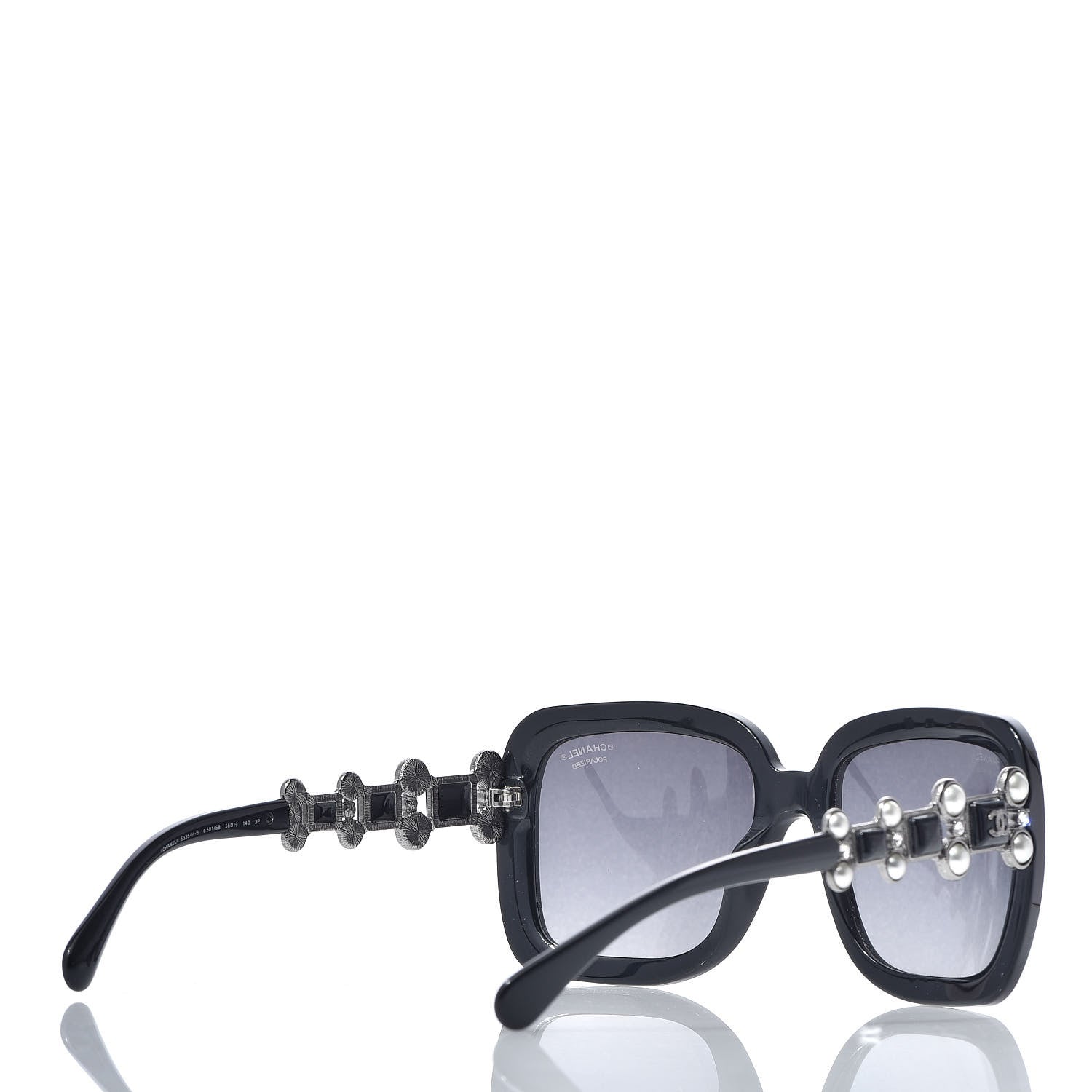 Chanel Pearl Crystal Bijoux Polarized Sunglasses 5335-B-A Black 4 of 8