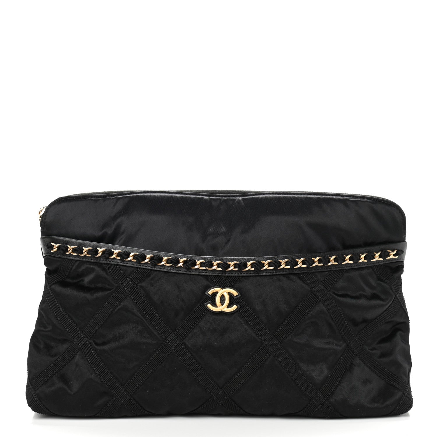 Chanel Nylon Grosgrain Large Lifestyle Pouch With Foldable Tote Black 3 of 12