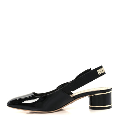 Christian Dior Patent Miss Dior Slingback Pumps 37.5 Black 1 of 9