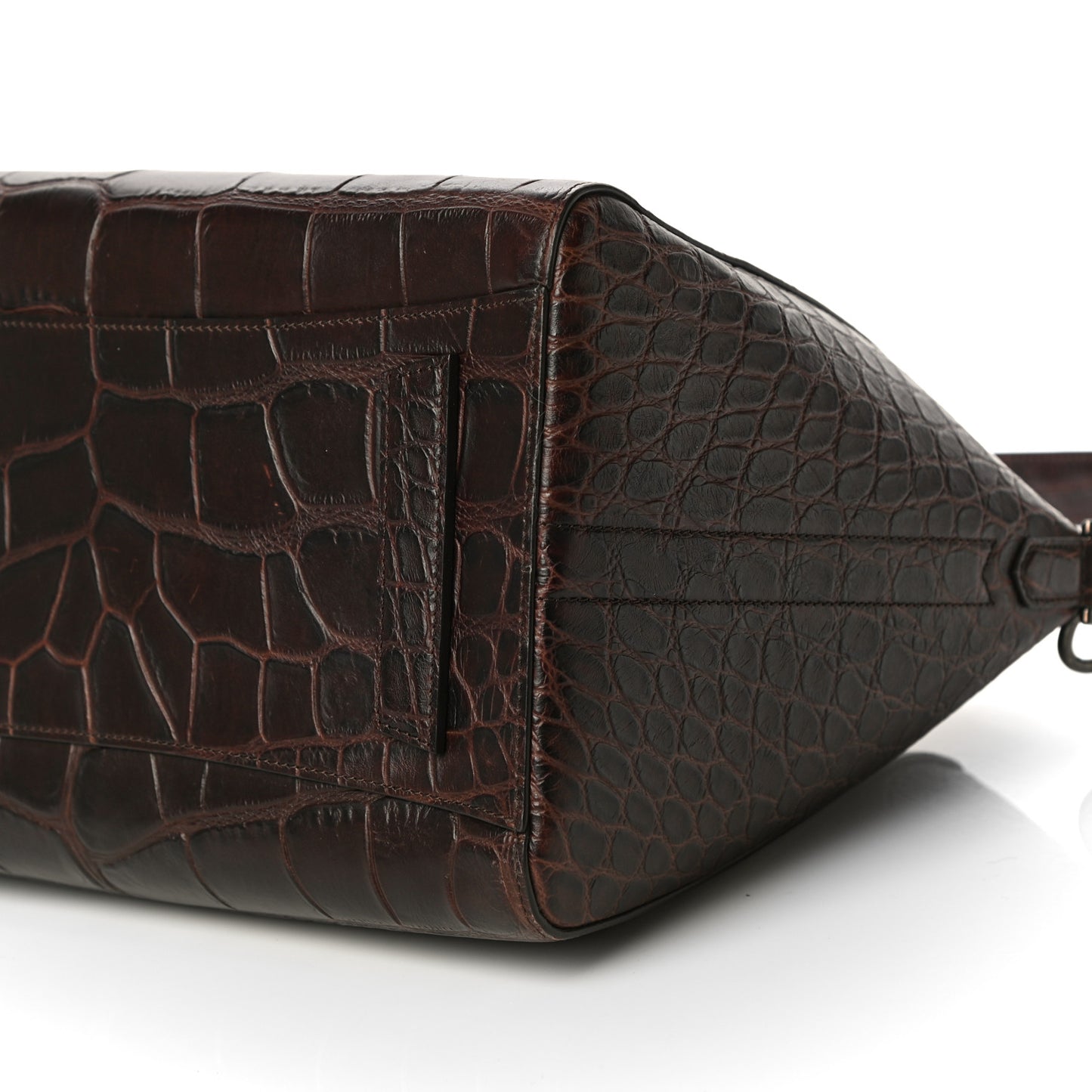 Calfskin Crocodile Embossed 3D Stud Medium Antigona Brown