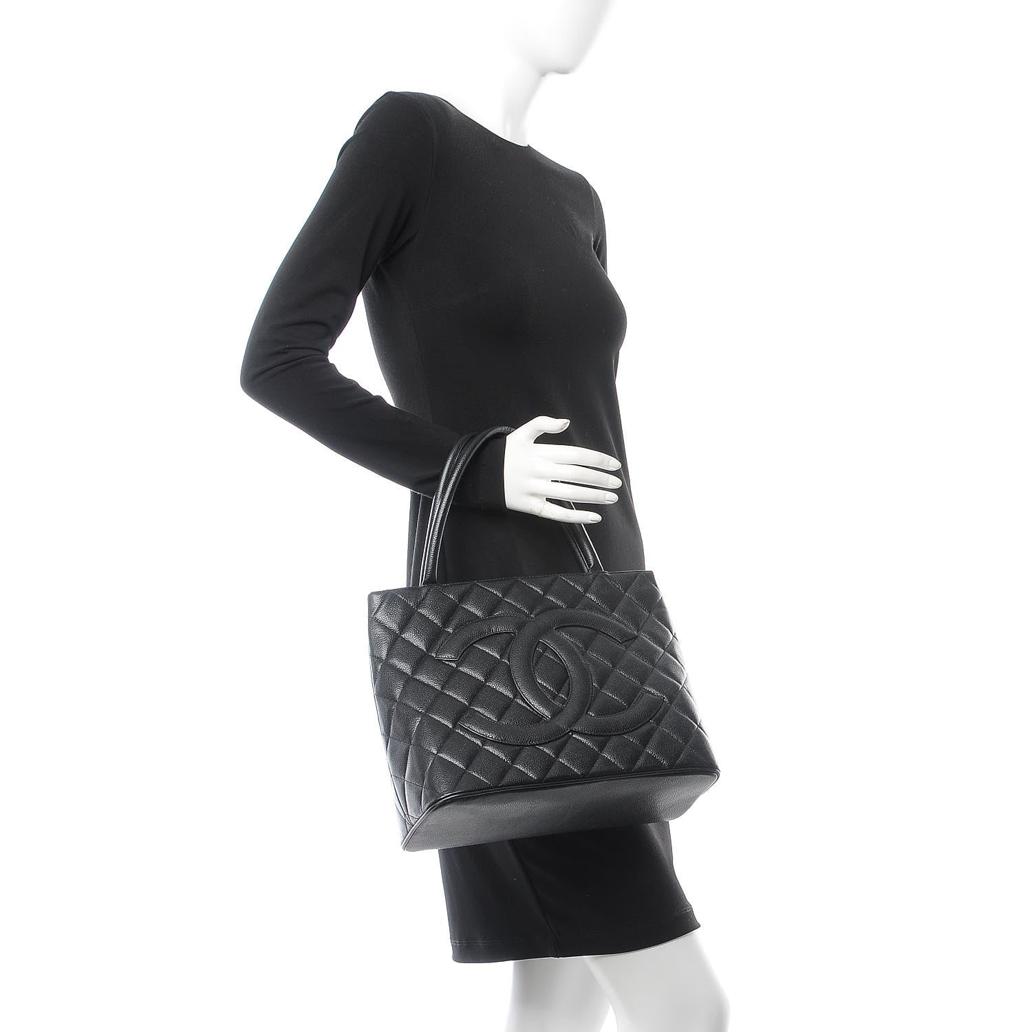 Chanel Caviar Quilted Medallion Tote Black 2 of 12