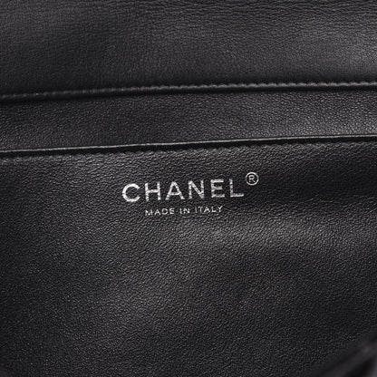 Chanel Striated Patent Quilted Clutch With Chain Flap Black 6 of 11