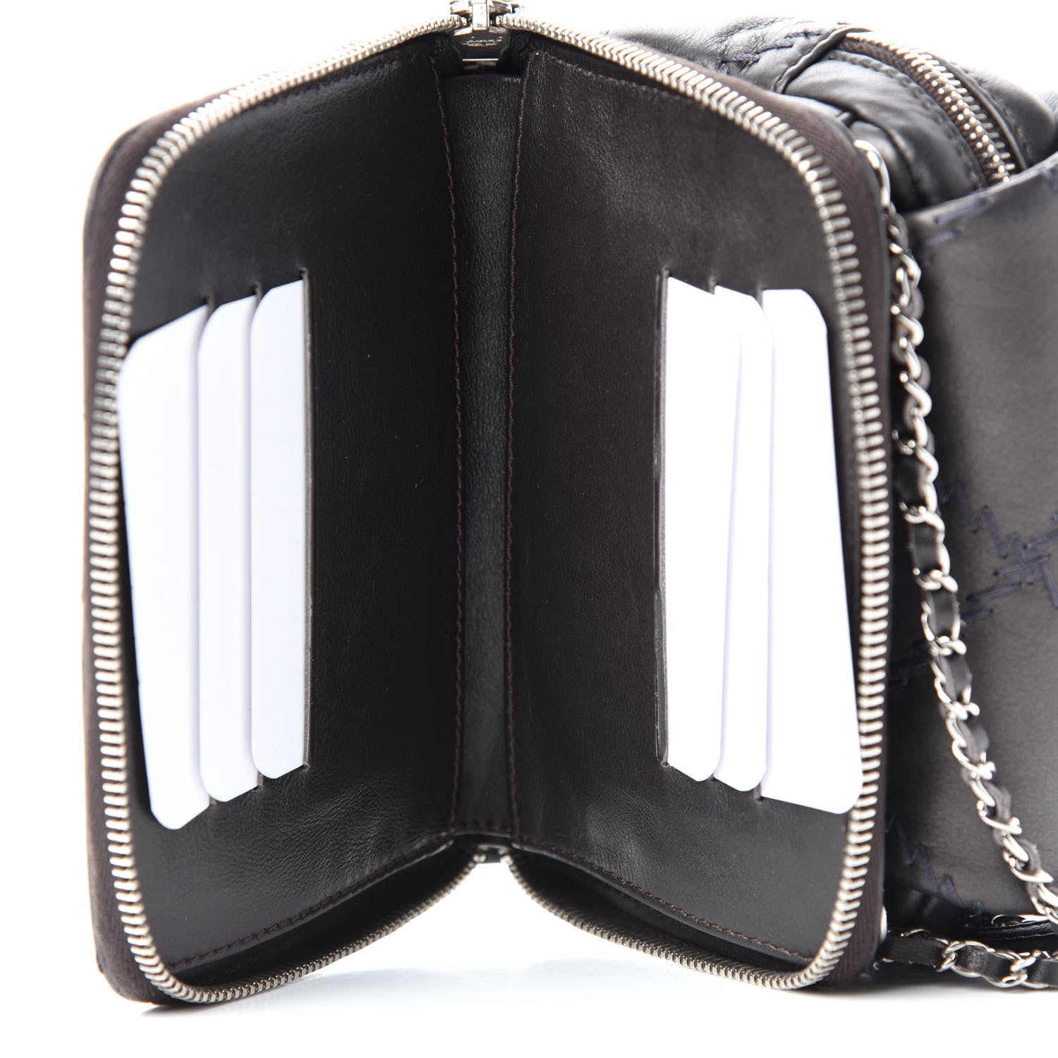 Chanel Metallic Lambskin Stitched New Mini Flap Grey 6 of 12