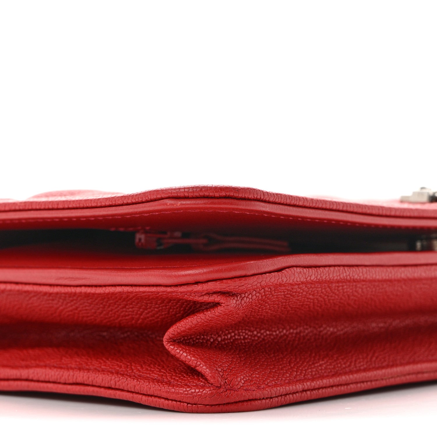Chanel Caviar Quilted Boy Wallet On Chain WOC Red 10 of 12
