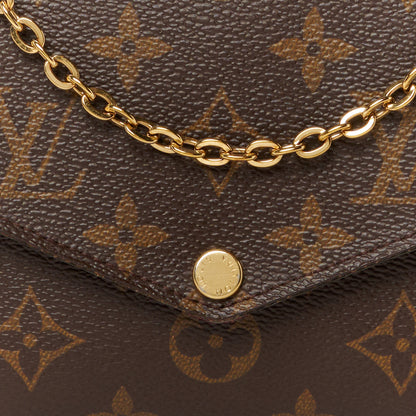 Louis Vuitton Monogram Pochette Felicie Chain Wallet Fuchsia 8 of 10