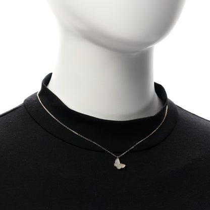 Van Cleef & Arpels 18K Yellow Gold Mother of Pearl Sweet Alhambra Butterfly Pendant Necklace 2 of 8