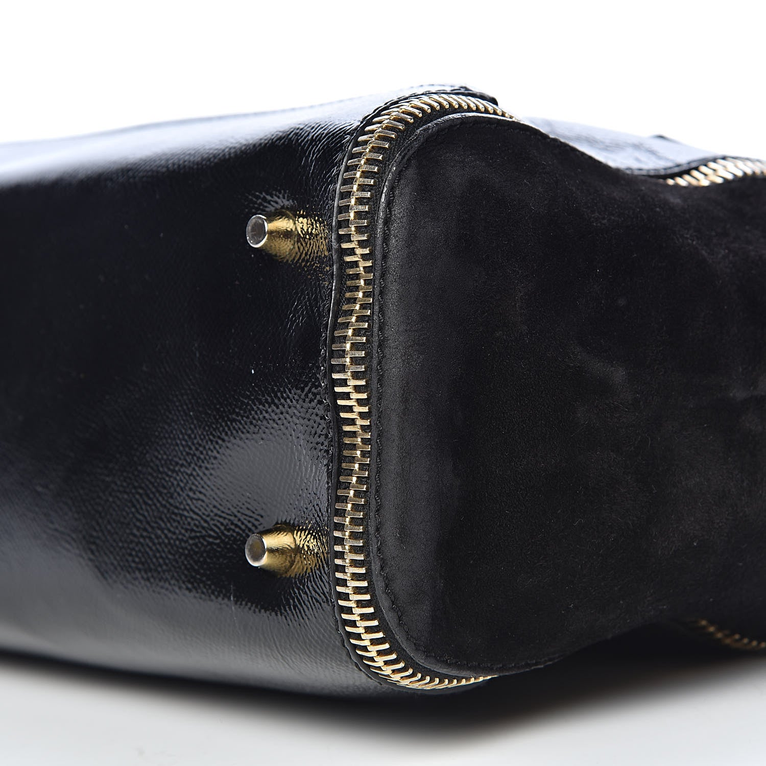 Burberry Patent Suede Zip Detail Tote Black 11 of 13