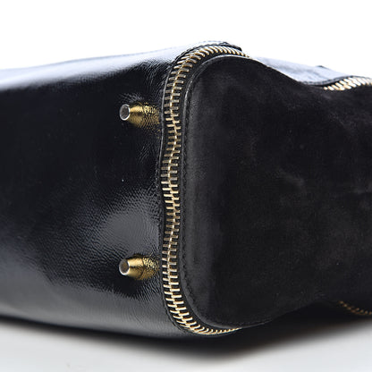 Burberry Patent Suede Zip Detail Tote Black 11 of 13