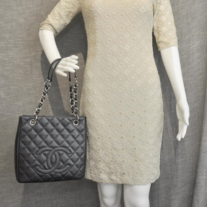 Chanel Caviar Petit Shopping Tote PST Black SHW 2 of 10