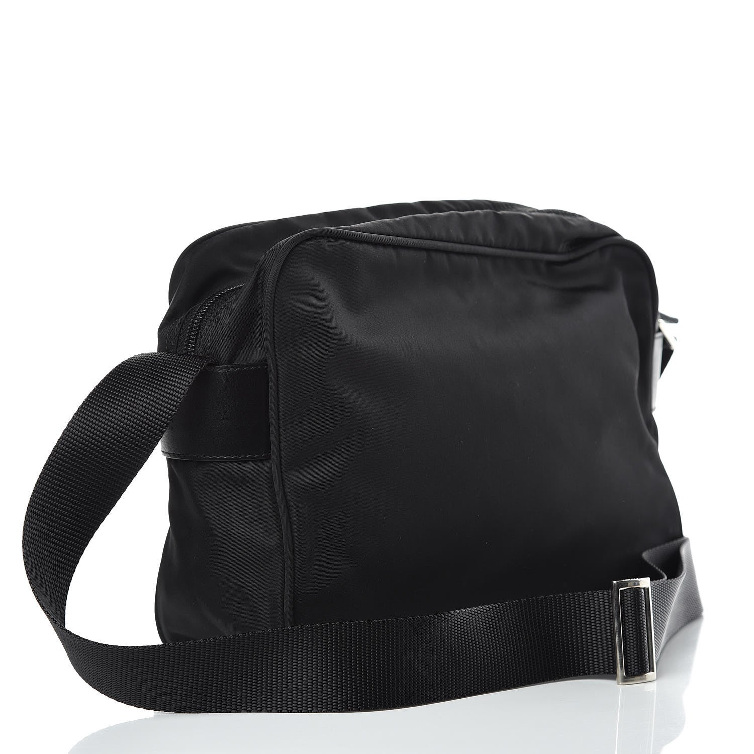 Prada Nylon Flat Messenger Bag Black 3 of 9