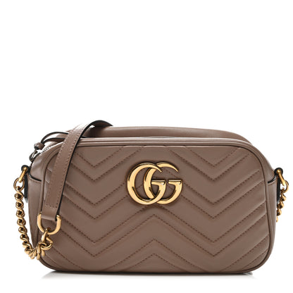 Gucci Calfskin Matelasse Small GG Marmont Chain Shoulder Bag Porcelain Rose 1 of 13