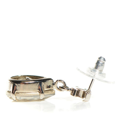 Chanel Crystal CC Drop Earrings Silver 3 of 5