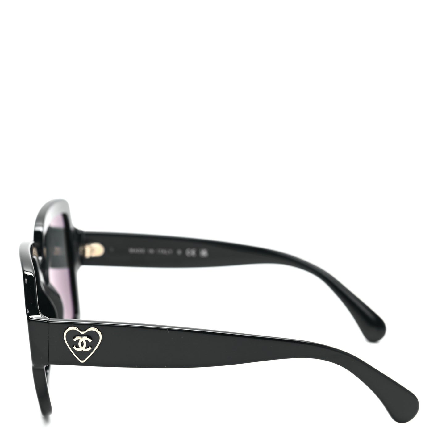 Acetate Square Heart Sunglasses 5479-A Black