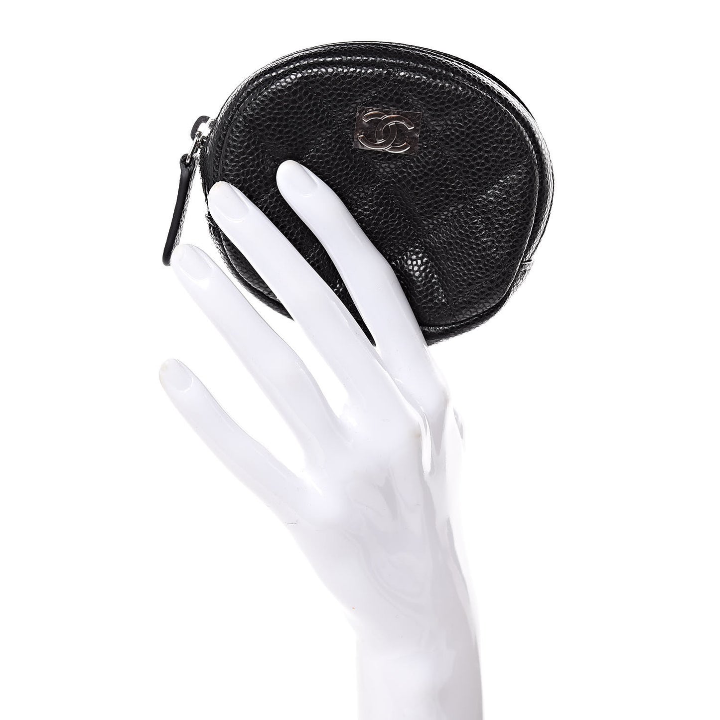 Caviar Quilted Zip Around Classic Coin Purse Black