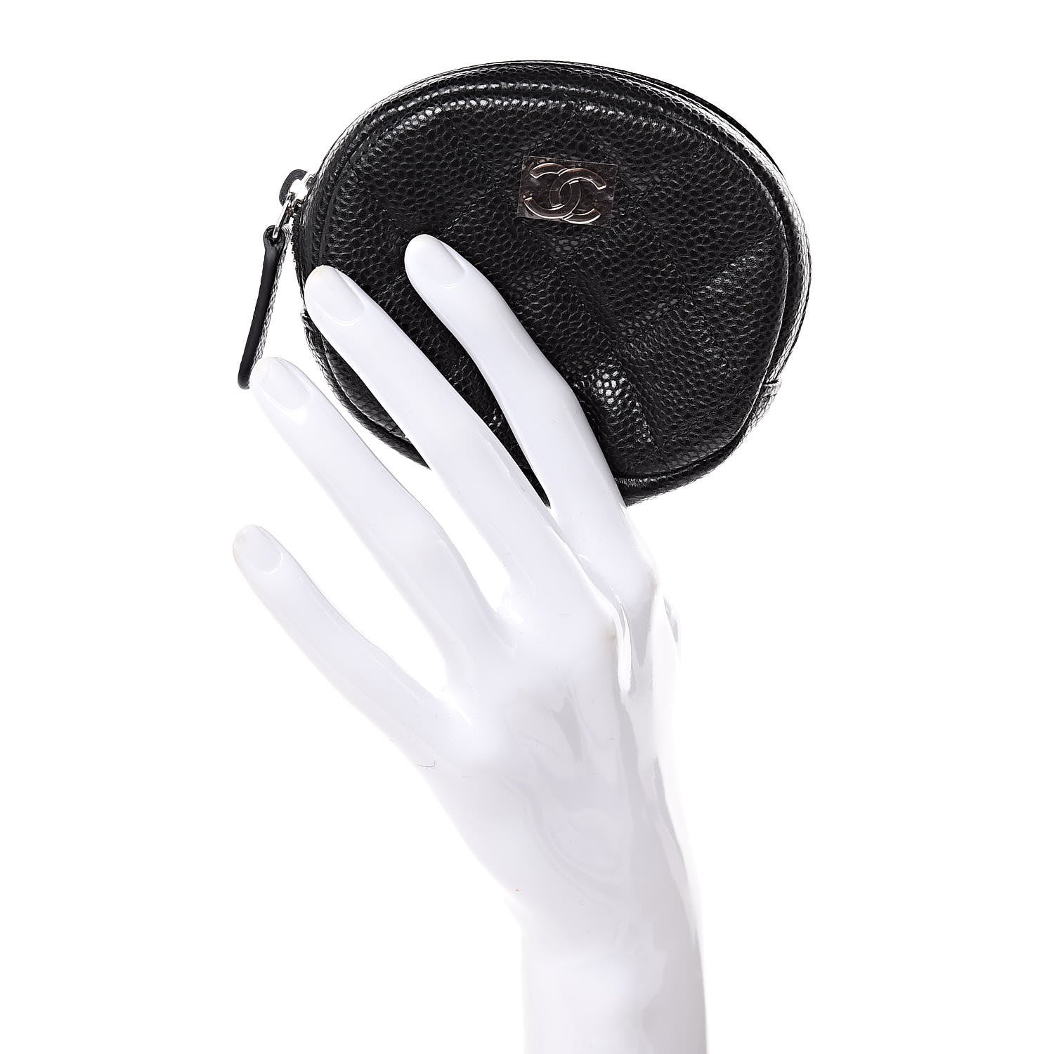 Chanel Caviar Quilted Zip Around Classic Coin Purse Black 2 of 8